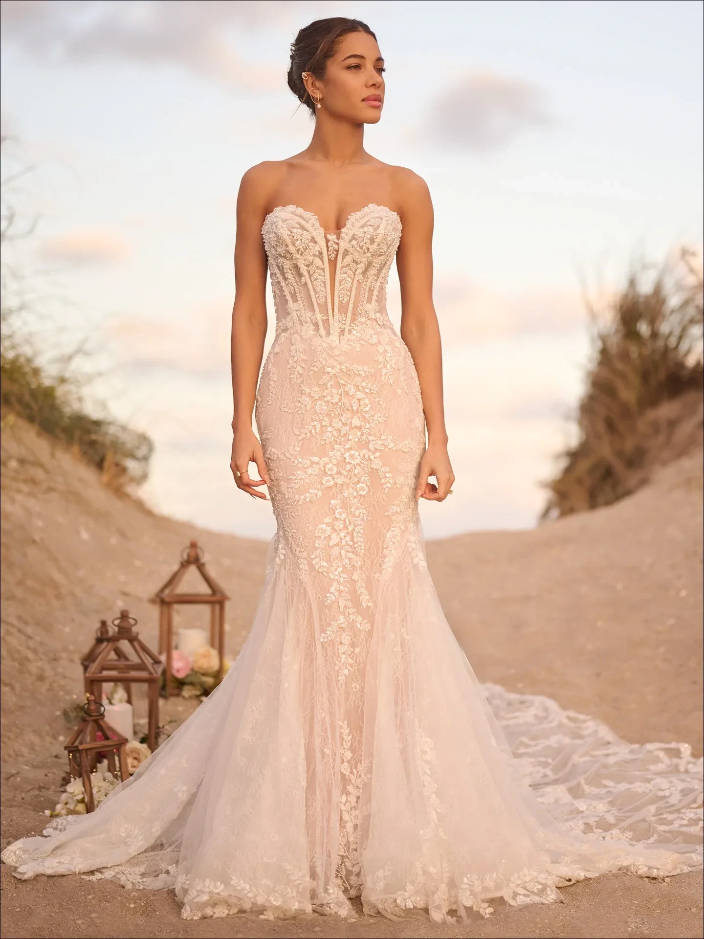 Model wearing a Maggie Sottero dress