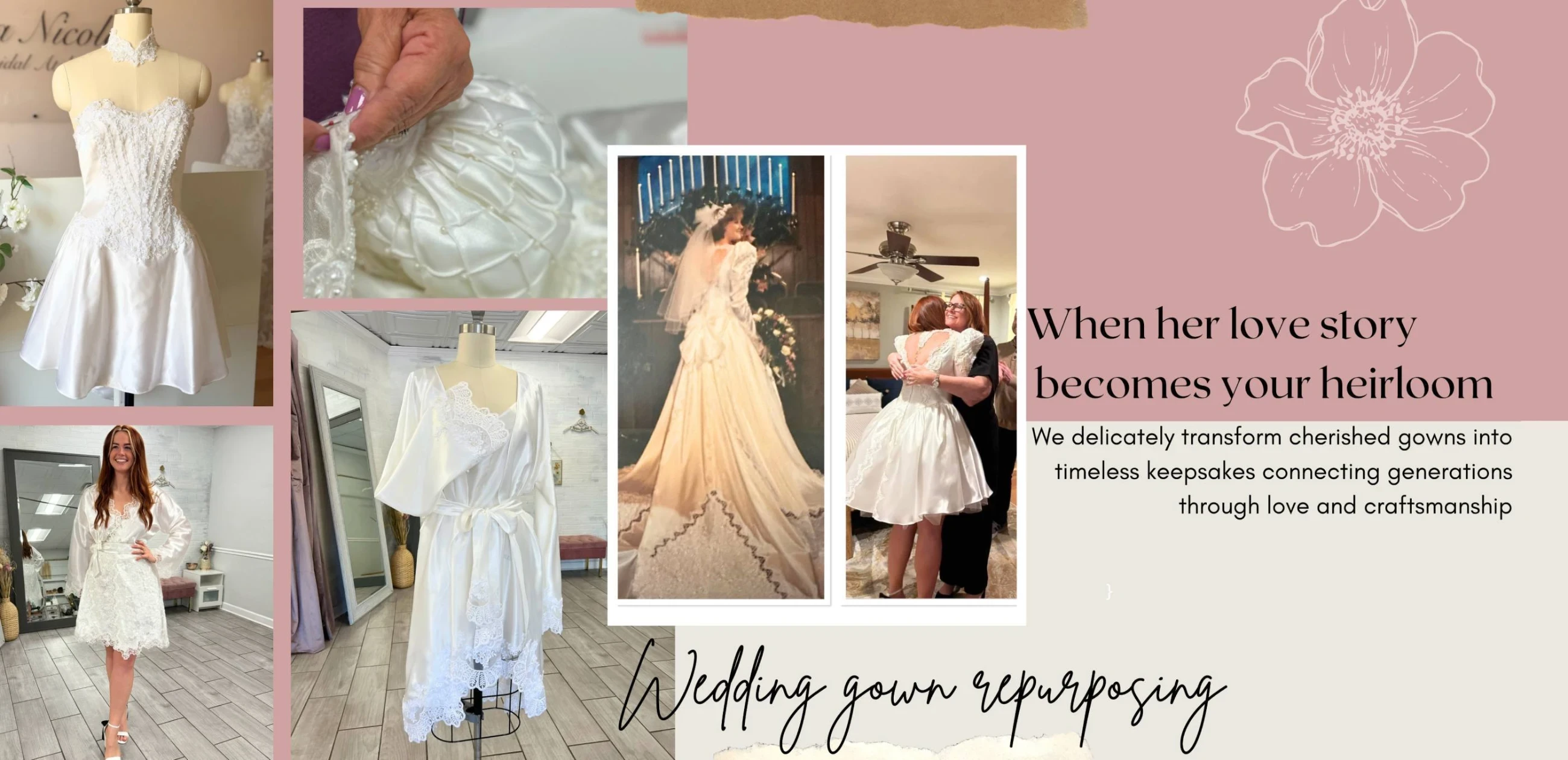 Wedding gown repurposing desktop banner