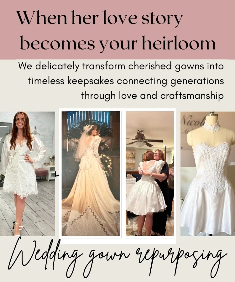 Wedding gown repurposing mobile banner