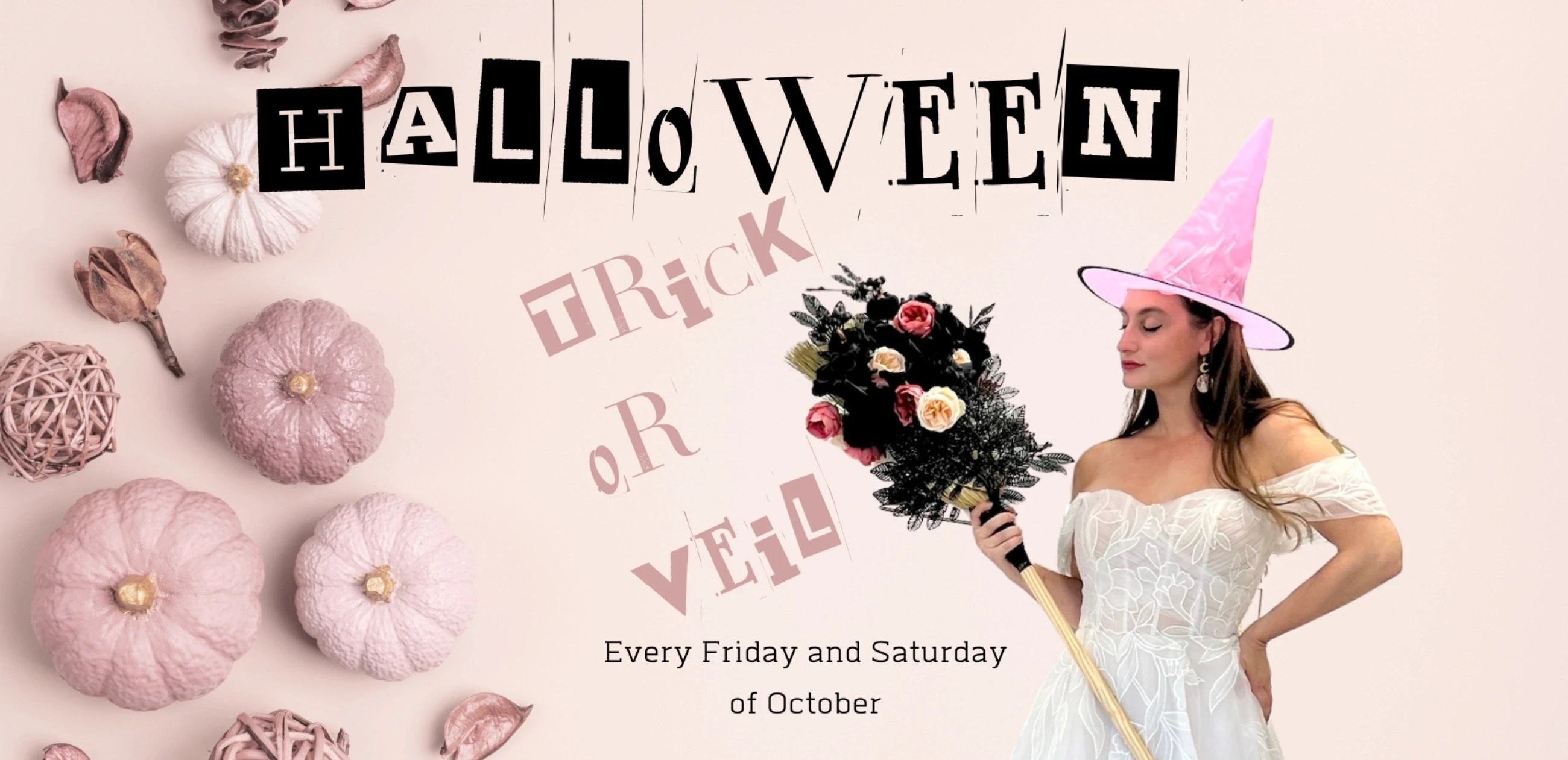 Halloween trick or veil event desktop banner